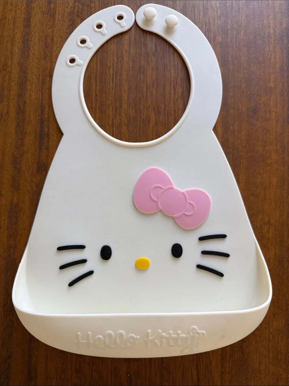 Hello Kitty White and Pink Silicone Catch-All Bib